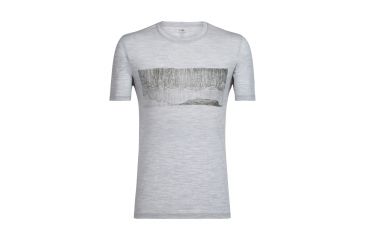Image of Icebreaker Tech Lite Short Sleeve Crewe Hard Rain, Blizzard Hthr, L, 104127001L