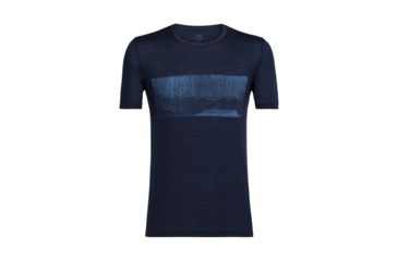 Image of Icebreaker Tech Lite Short Sleeve Crewe Hard Rain, Midnight Navy, L, 104127401L