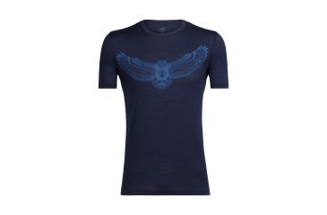 Image of Icebreaker Tech Lite Short Sleeve Crewe Night Owl, Midnight Navy, M, 104137401M