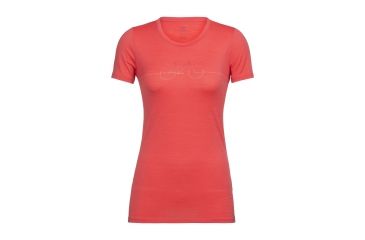Image of Icebreaker Tech Lite Short Sleeve Low Crewe Cadence, Poppy Red, L, 104156601L