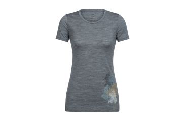 Image of Icebreaker Tech Lite Short Sleeve Low Crewe Through the Forest, Gritstone Hthr, L, 104154001L