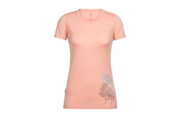 Image of Icebreaker Tech Lite Short Sleeve Low Crewe Through the Forest, Sorbet, L, 104154801L