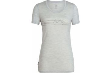 Image of Icebreaker Tech Lite Short Sleeve Low Crewe - Womens, Blizzard HTHR, Small, 104602001S