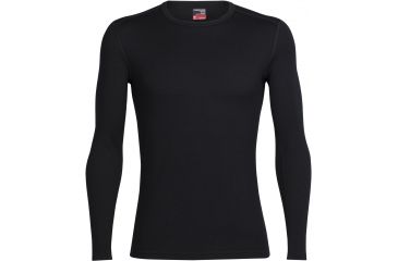Image of Icebreaker Tech Long Sleeve Crew Top - Men's-Black/Black-X-Large
