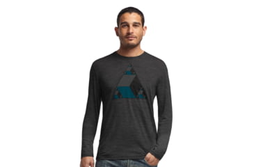 Image of Icebreaker Tech T Lite Long Sleeve - Men's-X-Large-Knobble Triangle/Black