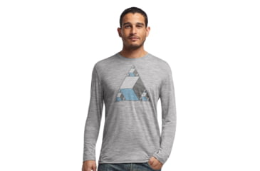Image of Icebreaker Tech T Lite Long Sleeve - Men's-X-Large-Knobble Triangle/Metro