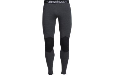 Image of Icebreaker Winter Zone Leggings - Men's-Jet Heather/Black/Black-X-Large