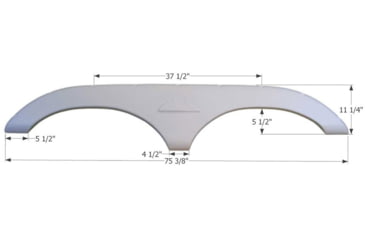 Image of Icon Tandem Axle Fender Skirt Fs772 For Keystone, Polar White, 1626
