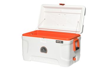 Image of Igloo Super Tough Cooler Stx, 72 Qt, White/Orange 00044950