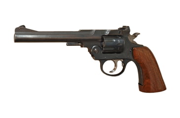 Image of Iver Johnson Arms 66-Trailsman Revolver, .22 Long Rifle, 6in barrel, blued finish steel frame, brown plastic grip, revolving chamber, fixed blade and notch, 8 round cylinder, IJ-66 TL-.22LR-6-1-FRRMPG