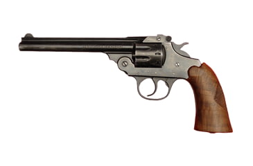 Image of Iver Johnson Arms Supershot-Sealed-Eight Revolver, .22 Long Rifle, 6in barrel, blued finish steel frame, smooth walnut grip, revolving chamber, fixed blade front, adjustable rear, 8 round cylinder, IJ-SSE-.22LR-6-1-FRRMPG