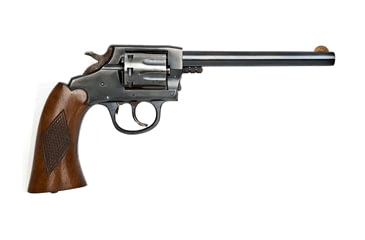 Image of Iver Johnson Arms Target-Sealed-Eight Revolver, .22 Long Rifle, 6in barrel, blued finish steel frame, checkered wood grip, revolving chamber, fixed blade and notch, 8 round cylinder, IJ-TS8-.22LR-6-1-FRRMPG