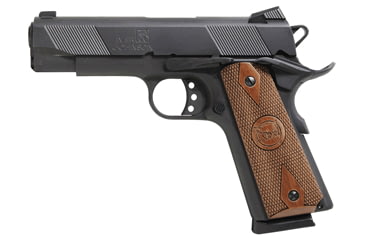 Image of Iver Johnson Arms Hawk Pistol, .45 ACP, 4.25in barrel, blued finish steel frame, checkered walnut grip, recoil operated semi-automatic, dovetail blade front, Novak rear, 8 round magazine, IJ-HAWK-45-4.25-1-FRRMPG