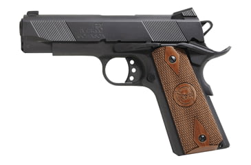 Image of Iver Johnson Arms Hawk Pistol, 9mm Luger, 4.25in barrel, blued finish steel frame, checkered walnut grip, recoil operated semi-automatic, dovetail blade front, Novak rear, 9 round magazine, IJ-HAWK-9MM-4.25-1-FRRMPG