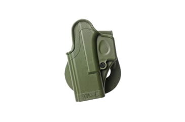 Image of IMI Defense One Piece OWB Paddle Polymer Holster, Glock 17/18/19/19X/26/27/28/31/32/36/45,Glock 22/23,Bul M-5, Left Hand, O.D. Green, IMI-Z8010LH(GK1L)O.D. GREEN