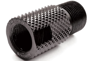 Image of Infinite Product Solutions 1/2-28 - 5/8-24 Thread Adapter, Black, Knurled, 1228-5824-BS-K
