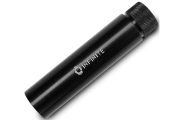 Image of Infinite Product Solutions Fake Suppressor w/Knurled End, .22 Hornet/.223 Remington/5.56x45mm NATO/9mm Luger, 1/2x28, Anodized Aluminum, Black, Black Anodize, FKSUP-1228-BA-CW