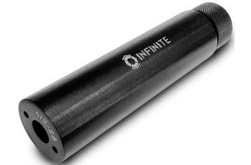 Image of Infinite Product Solutions Fake Suppressor w/Knurled End, .22 Hornet/.223 Remington/5.56x45mm NATO/9mm Luger, 1/2x28, Anodized Aluminum, Black, Black Anodize, FKSUP-1228-BA-CW