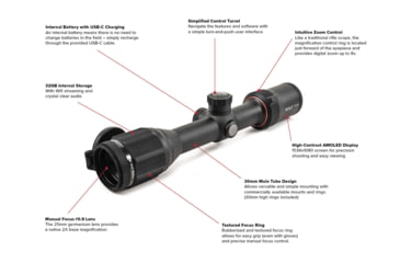 Image of InfiRay Outdoor Bolt TL25 SE 2x25mm Thermal Rifle Scope, Multi Reticle, Black, IRAYTL25SE