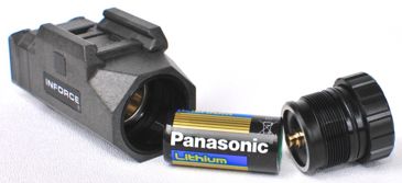 Image of InForce APL Pistol Mounted Light, Black Body, Constant/Momentary White Light., Black, 200Lumens CR123A INF-APL-B-W