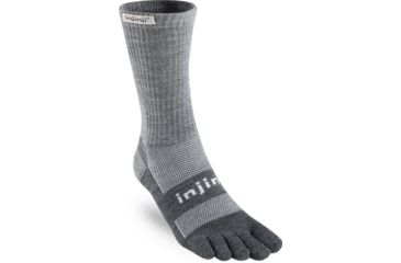 Image of Injinji 2.0 Outdoor Midweight Mini Crew Nuwool Socks - Mens, Charcoal And Black, Large, 223270-CBS-L