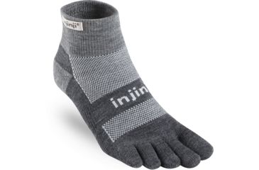 Image of Injinji 2.0 Outdoor Midweight Mini Crew Nuwool Socks - Mens, Charcoal And Black, Extra Large, 223330-CBS-XL