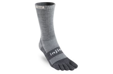 Image of Injinji 2.0 Outdoor Midweight Mini Crew Nuwool Socks - Mens, Charcoal And Black, Large, 223270-CBS-L