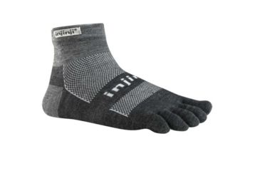 Image of Injinji 2.0 Outdoor Midweight Mini Crew Nuwool Socks - Mens, Charcoal And Black, Small, 223330-CBS-S