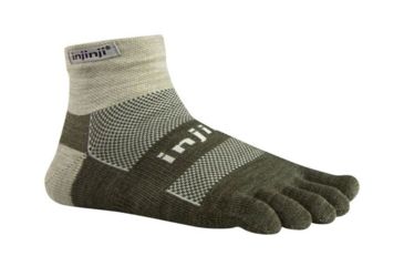 Image of Injinji 2.0 Outdoor Midweight Mini Crew Nuwool Socks - Mens, Oatmeal, Small, 223330-OAT-S