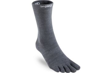 Image of Injinji Liner Crew Nuwool Socks - Mens, Charcoal, Small, 060370-CHR-S
