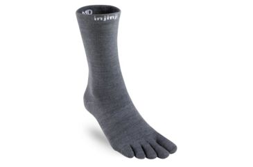 Image of Injinji Liner Crew Nuwool Socks - Mens, Charcoal, Small, 060370-CHR-S