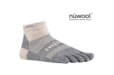 Image of Injinji Run 2.0 Mid-Weight Mini-Crew Sock - Men's-Charcoal-Small