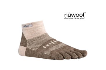 Image of Injinji Run 2.0 Mid-Weight Mini-Crew Sock - Men's-Oatmeal-Small