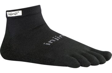 Image of Injinji Run 2.0 Original Weight Mini-Crew Sock - Men's-Black-Small