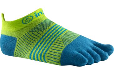 Image of Injinji Run Lightweight No-Show Sock - Womens-Green/Blue-M/L