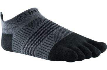 Image of Injinji Run Lightweight No-Show Sock - Womens-Black/Gray-M/L