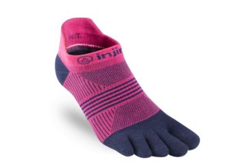 Image of Injinji Run Lightweight No Show Socks - Womens, Pink / Navy, M/L, 201111-NVP-M/L