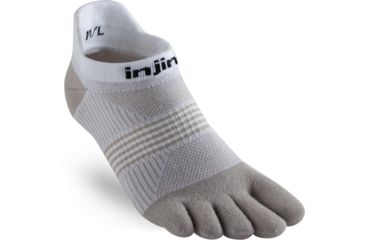 Image of Injinji Run Lightweight No Show Socks - Womens, White/Sand, XS/S, 201111-WAS-XS/S