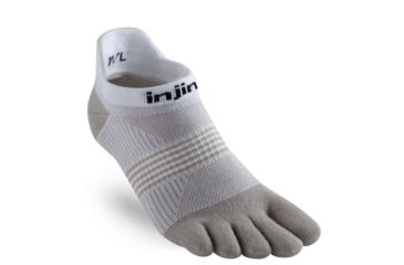 Image of Injinji Run Lightweight No Show Socks - Womens, White/Sand, XS/S, 201111-WAS-XS/S
