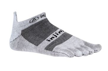 Image of Injinji Run Lightweight No Show Xtralife Socks - Mens, Gray, Extra Large, 201110-GRY-XL