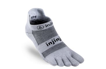 Image of Injinji Run Lightweight No Show Xtralife Socks - Mens, Gray, Medium, 201110-GRY-M