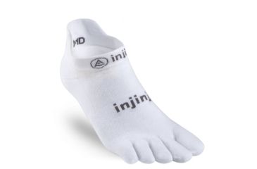 Image of Injinji Run Lightweight No Show Xtralife Socks - Mens, White, Extra Large, 201110-WHT-XL