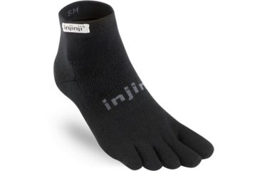 Image of Injinji Run Original Weight Mini Crew Xtralife Socks - Mens, Black, Small, 202130-BLK-S