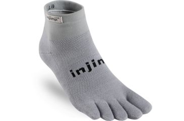 Image of Injinji Run Original Weight Mini Crew Xtralife Socks - Mens, Gray, Small, 202130-GRY-S