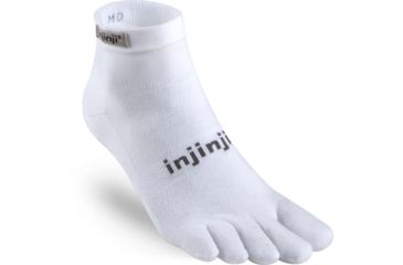 Image of Injinji Run Original Weight Mini Crew Xtralife Socks - Mens, White, Small, 202130-WHT-S