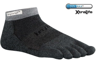 Image of Injinji Trail 2.0 Midweight Micro Sock - Mens-Granite-Small