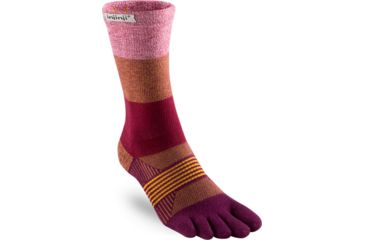 Image of Injinji Trail Midweight Crew Socks - Womens, Pomegranate, XS/S, 213171-POM-XS/S