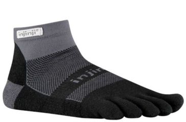 Image of Injinji Trail Midweight Mini Crew Xtralife Socks - Mens, Black Gray, Extra Large, 203230-BLG-XL