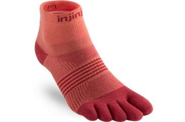 Image of Injinji Womens Lightweight Run Mini Crew Socks, Cranberry, XS/S, 201122-CRB-XS/S
