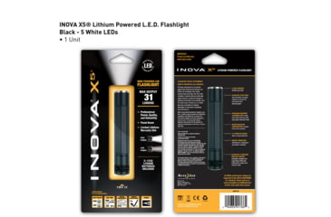 Image of Inova X5 Lithium Powered 31 Lumens LED Flashlight, Black, Gift Box X5DM-GB